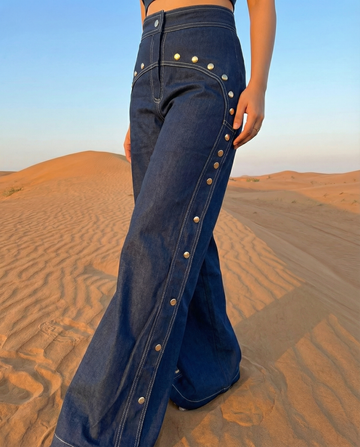 Rivet denim pants